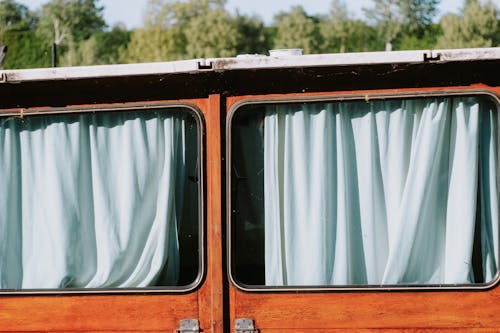 Free Curtains in a Window Stock Photo