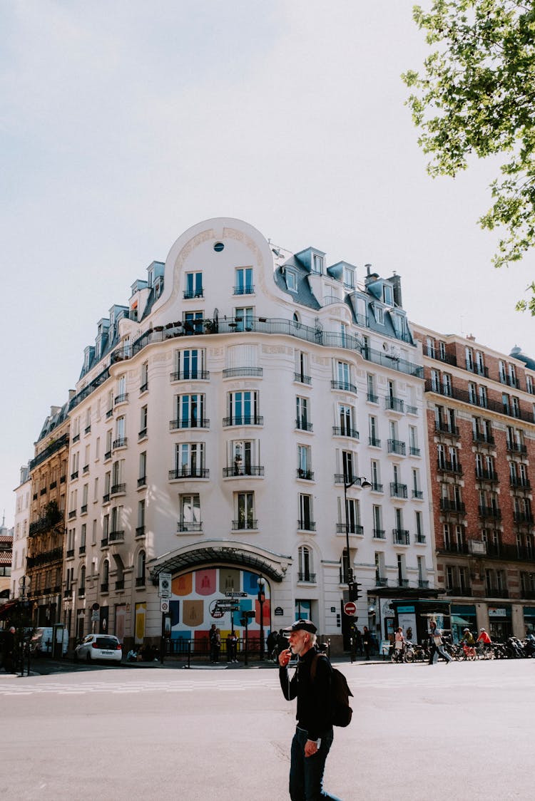 Man Walking In Boulevard Saint Germain