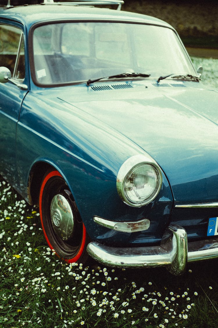 Vintage Car And Flowers