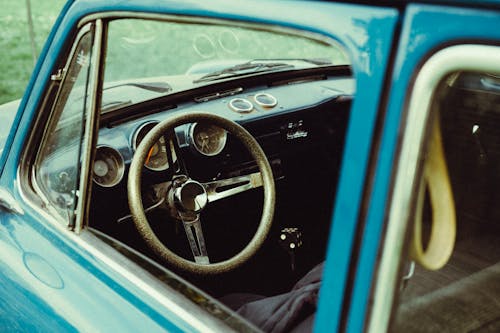 Základová fotografie zdarma na téma auto, interiér vozu, klasické auto