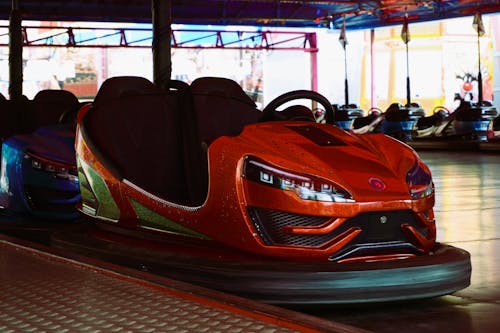 Bump Car Ride in an Amusement Park