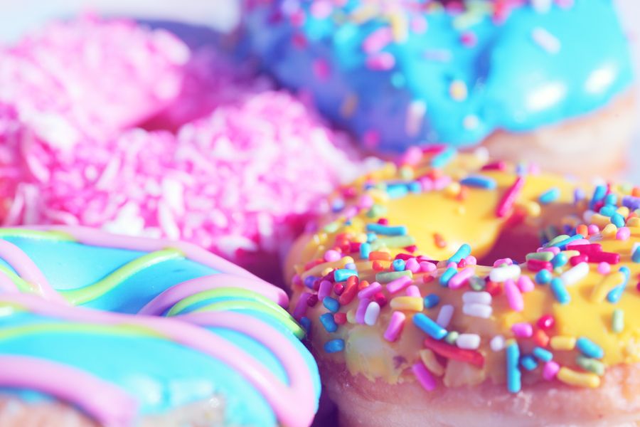 Colorful donuts with sprinkles