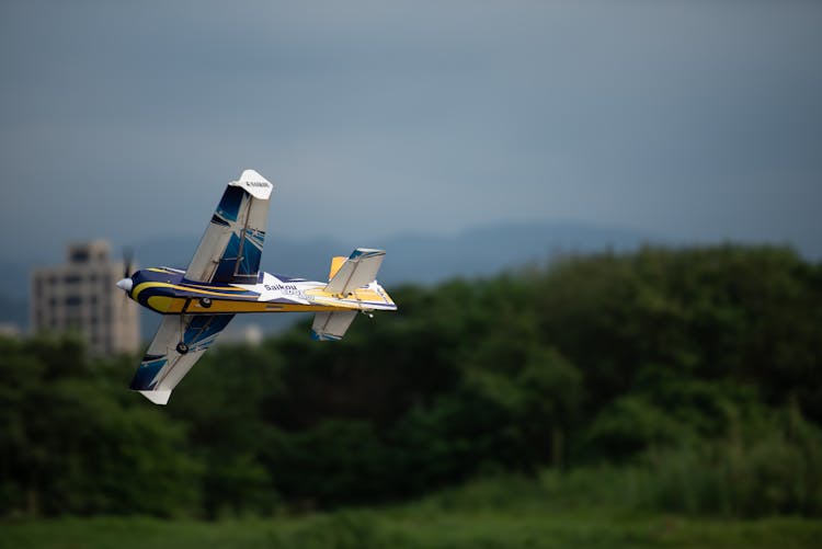 Radio Controlled Toy Plane In The Air