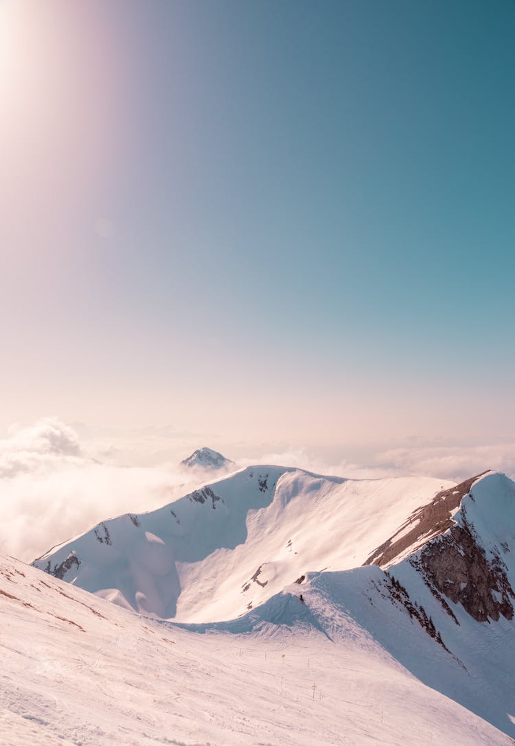 Mountains On Winter, Sunny Day