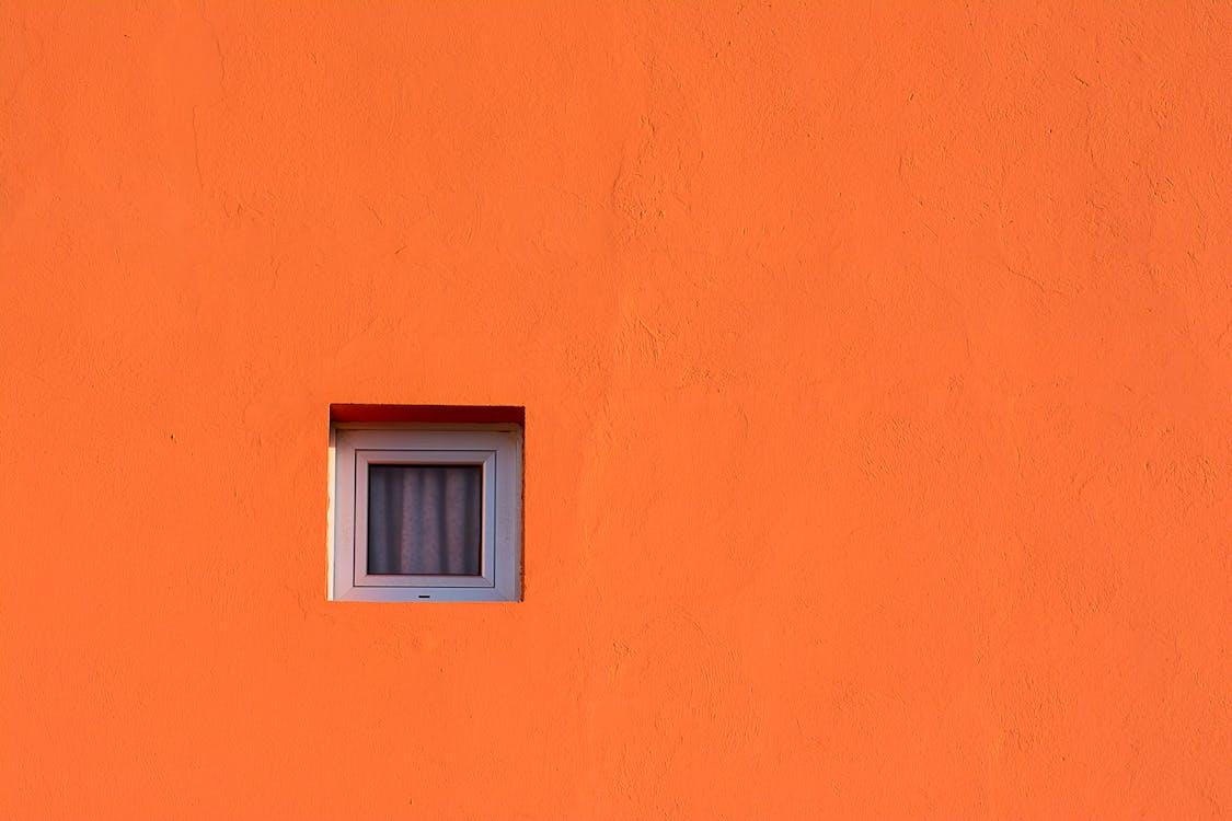 オレンジ色の壁, コピースペース, ミニマリズムの無料の写真素材