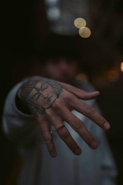 Close-up of a Hand Tattoo