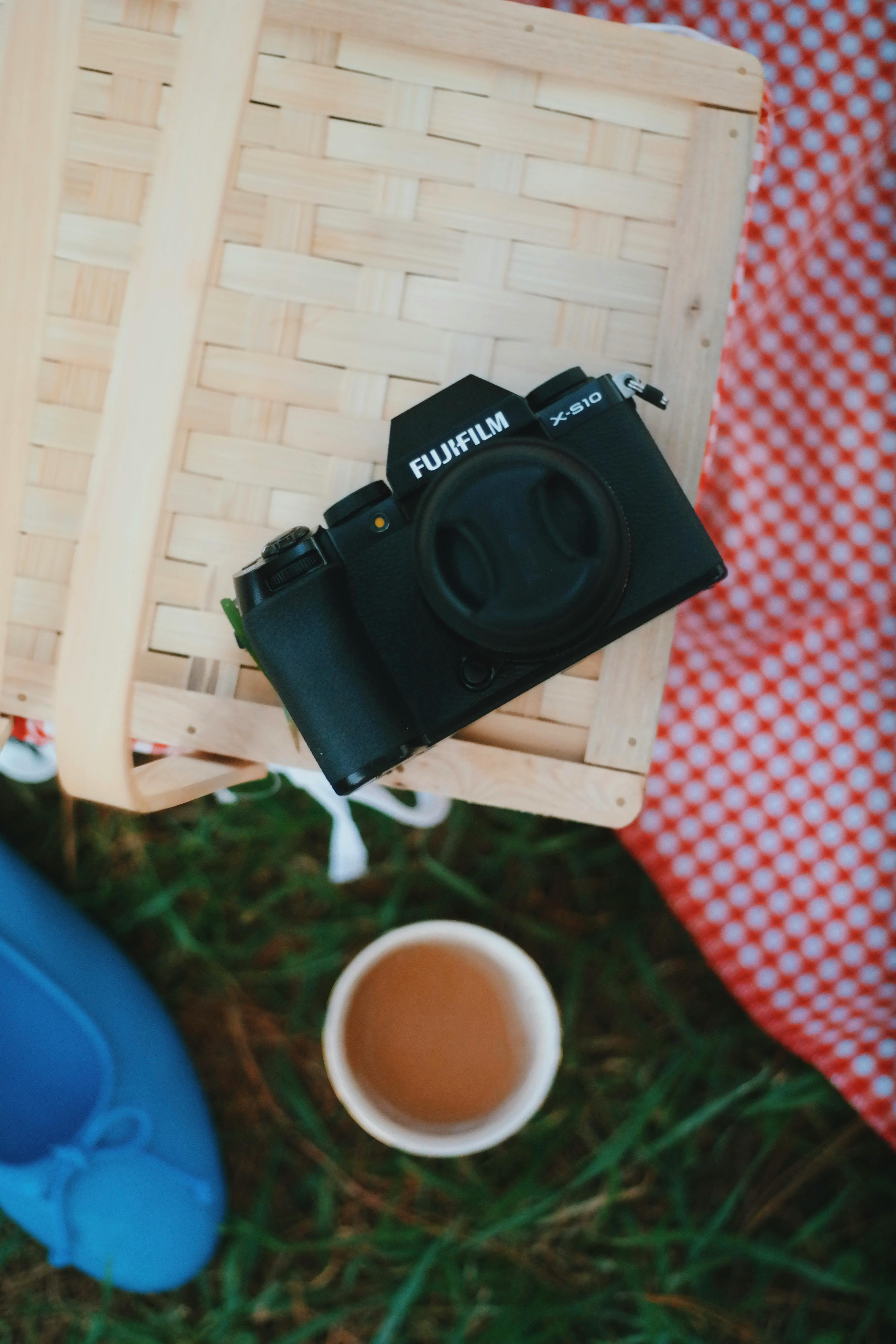 close up photo of a black camera