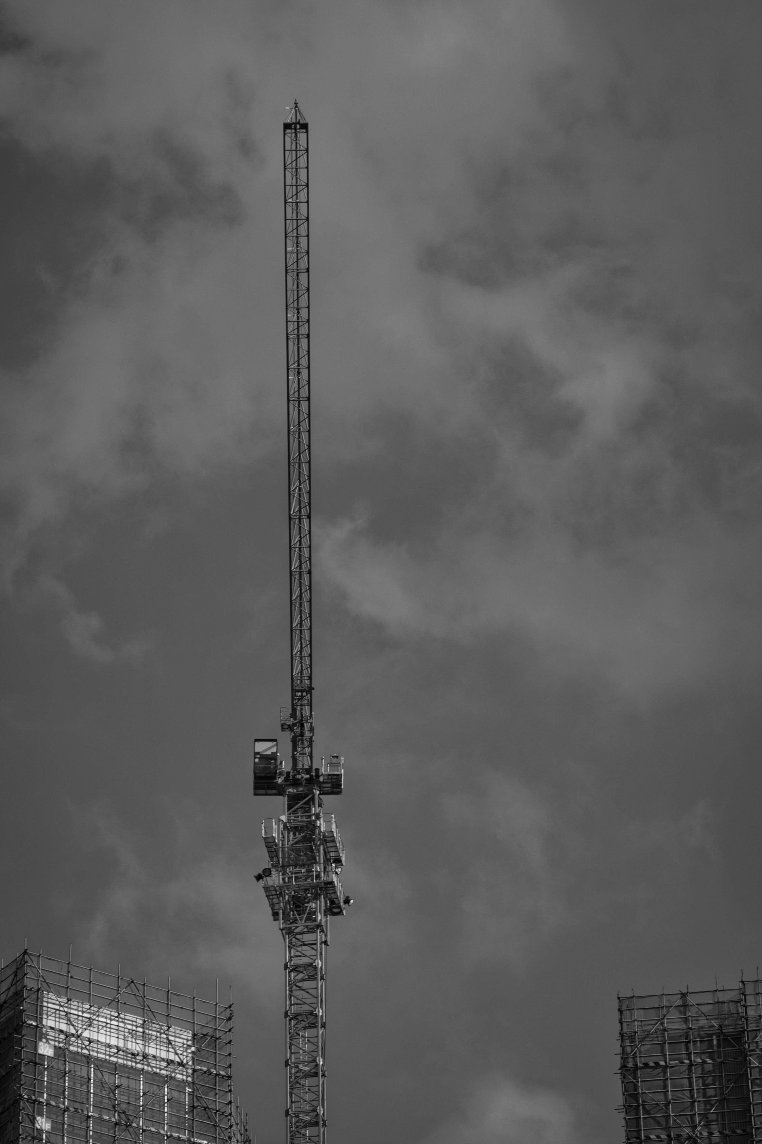 Black and White Photo of a Crane · Free Stock Photo