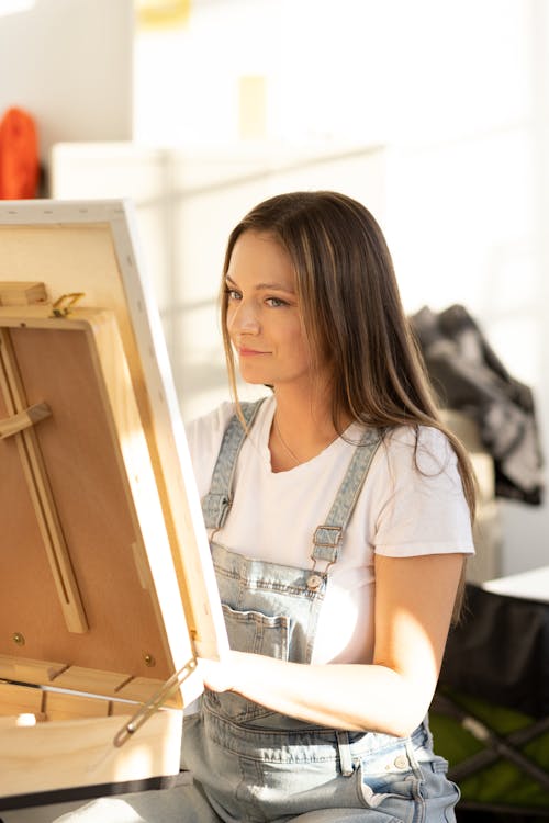 Smiling Woman near Frame