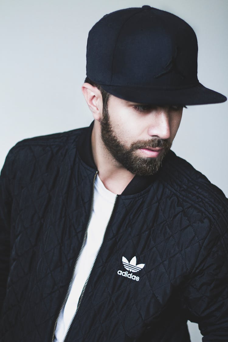 Man In Black Adidas Full-zip Jacket