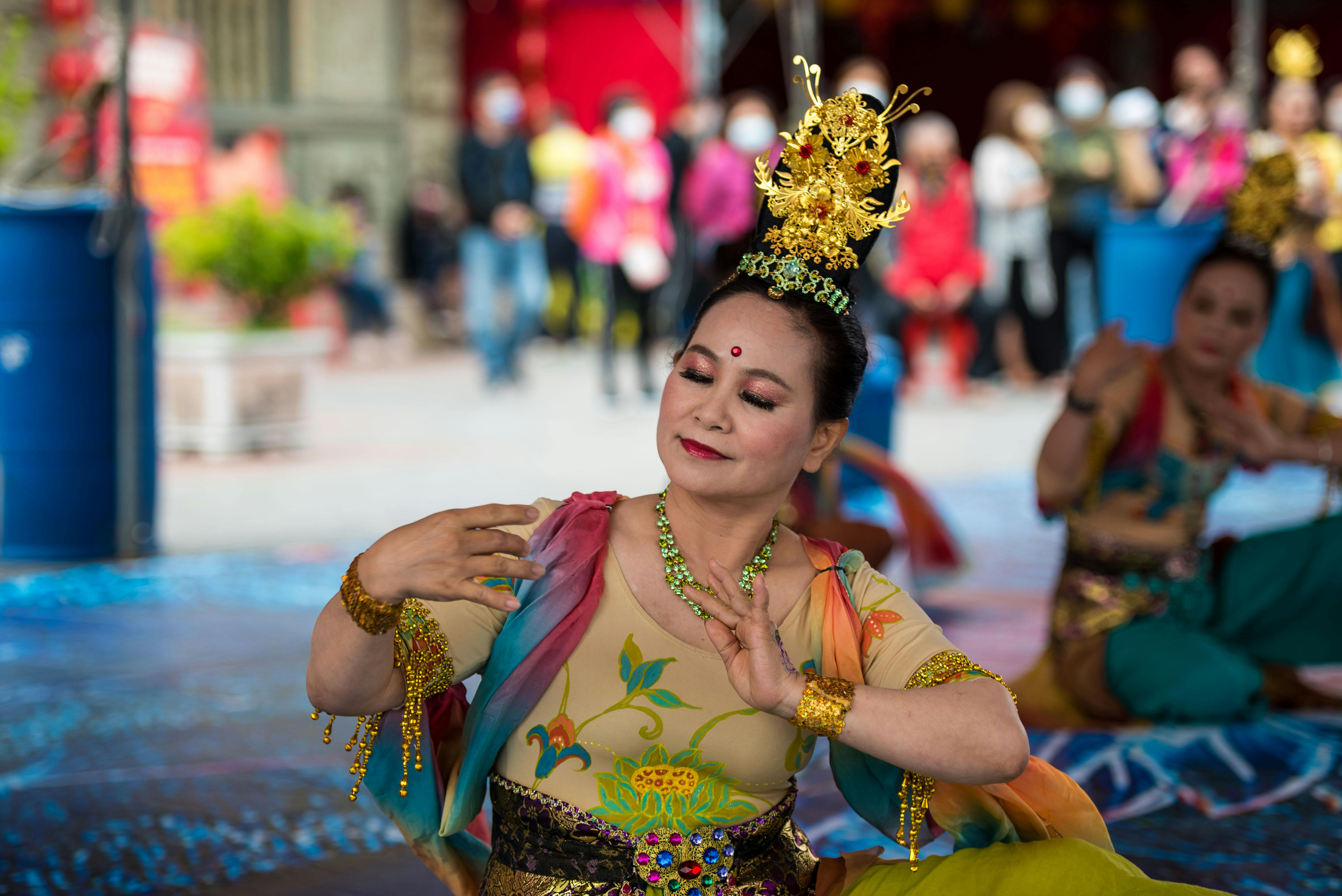 Woman in Traditional Clothing during Religion Ceremony