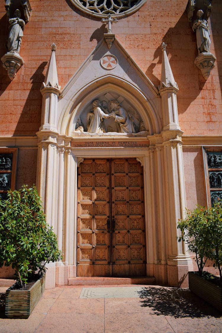 Doorway To Madonna Sanctuary  Church In Verona Italy