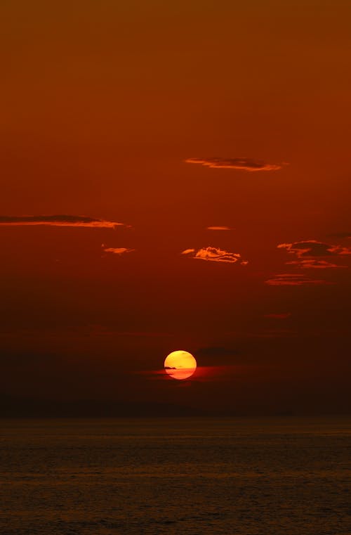 Dramatic Sunset at Sea