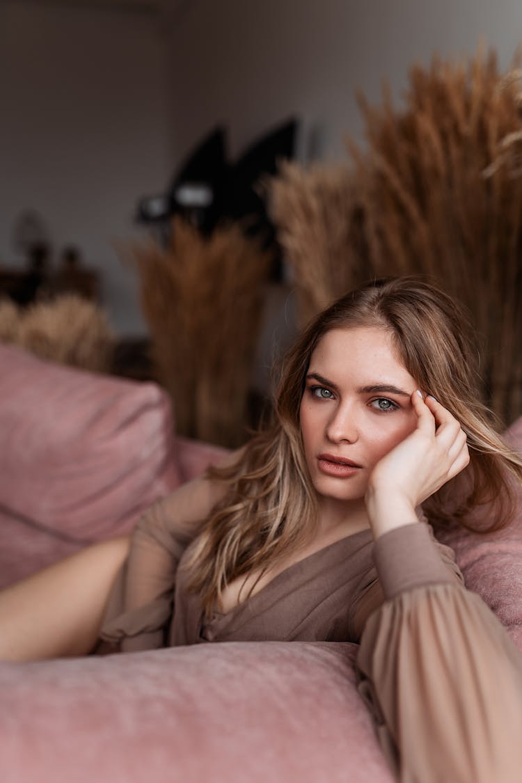 Beautiful Woman In Delicate Blouse