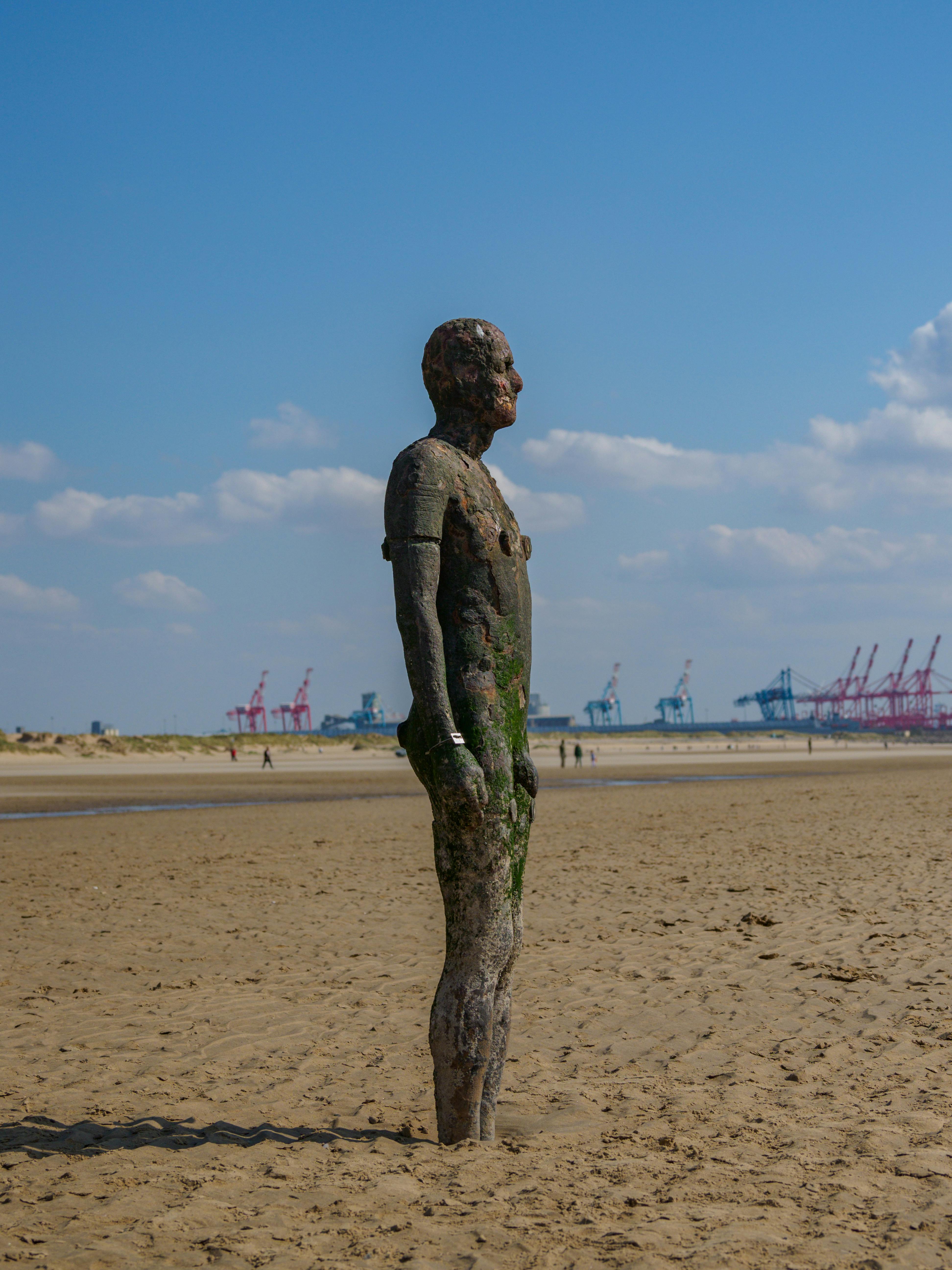 Side View of a Statue in Crosby Beach · Free Stock Photo