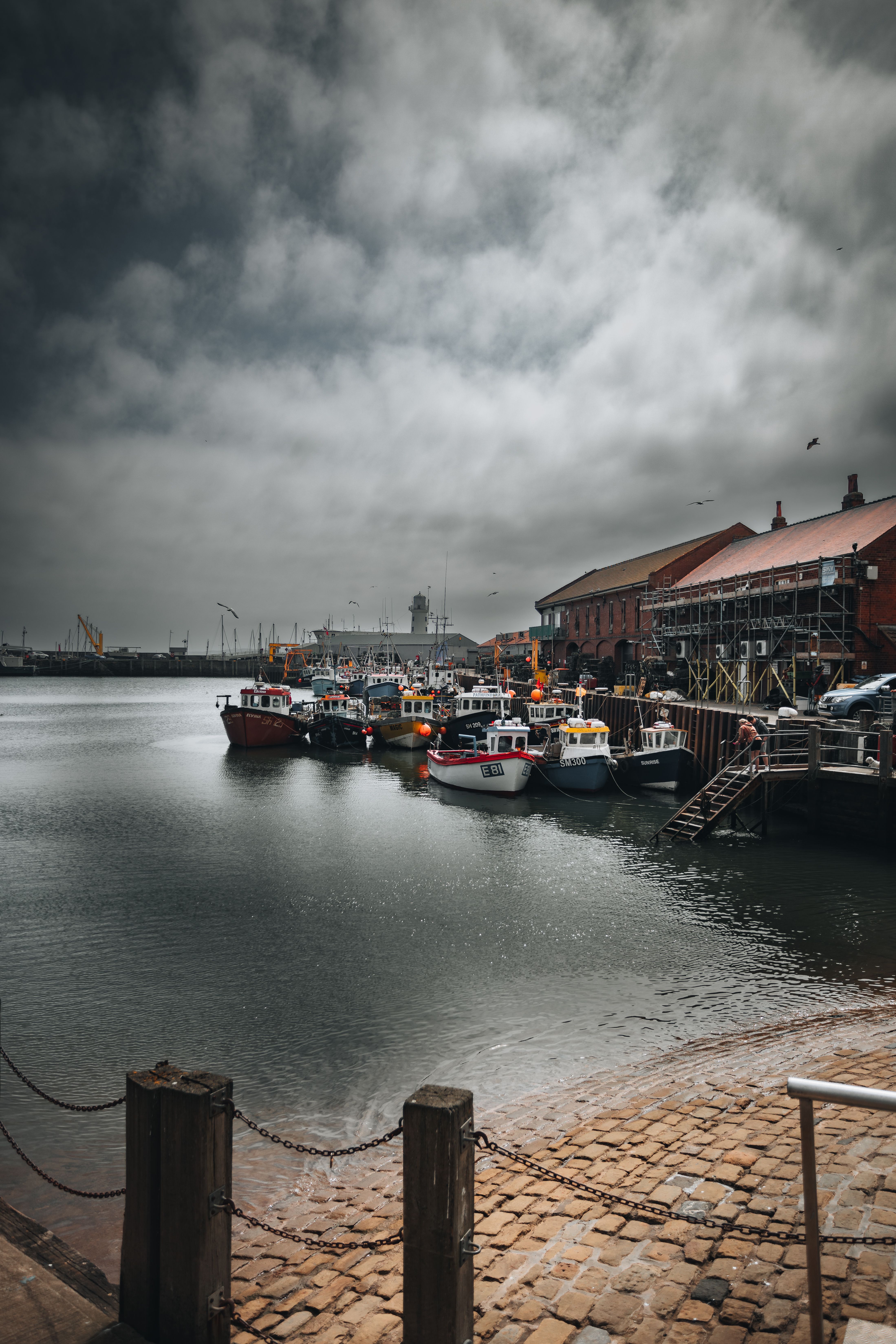 Boats on the Pier under the Cloudy Sky · Free Stock Photo