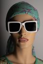 Woman Wearing White Framed Sunglasses