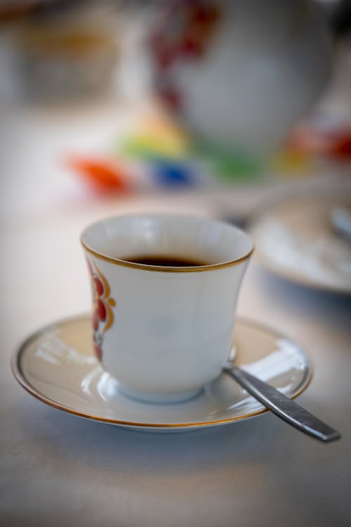 Close Up of Coffee Cup on Table