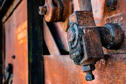 Close-up of Rusty Metal Machinery 