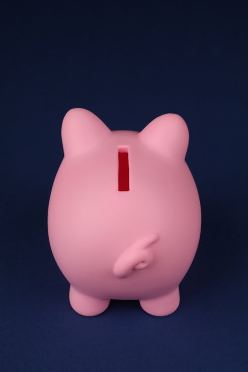 Free Purple Ceramic Pig Coin Bank Stock Photo