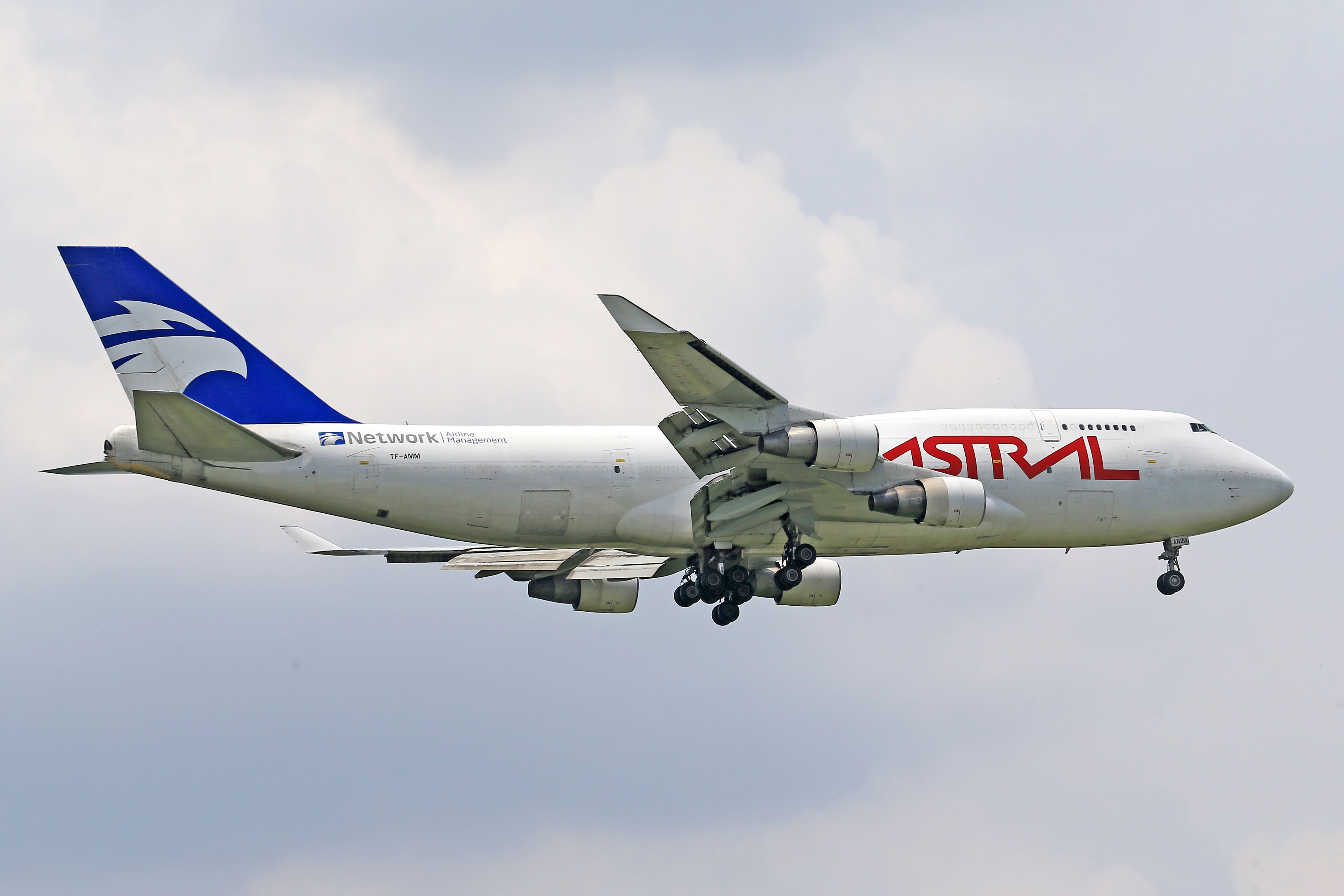 Photo of a White Airplane Flying