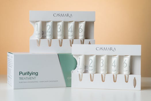 Casmara Purifying Treatment set displayed in neat packaging on a stylish backdrop.
