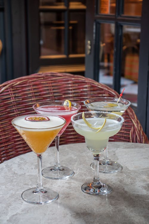 Cocktails on a Marble Surface