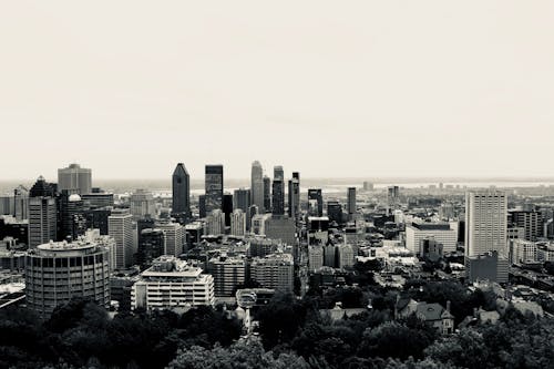 Monochrome Photo of a City
