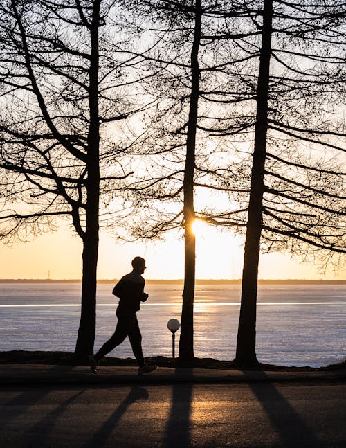 Silhouette of a Man Running