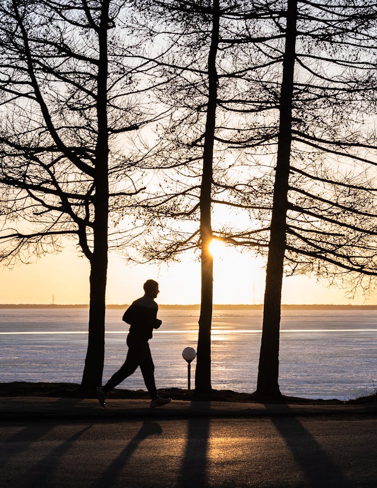 Silhouette Of A Man Running