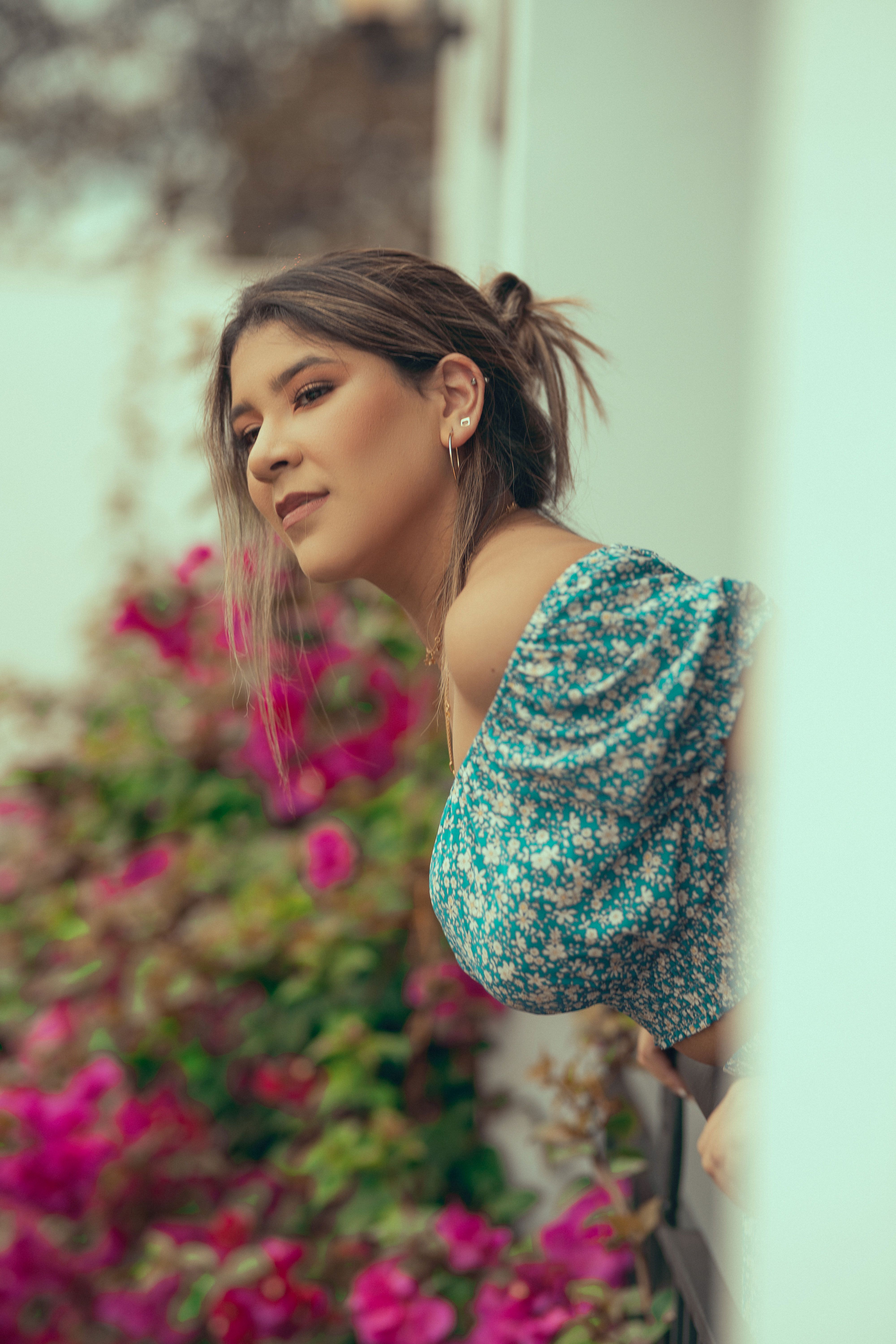 Blusa Ciganinha Floral Verde