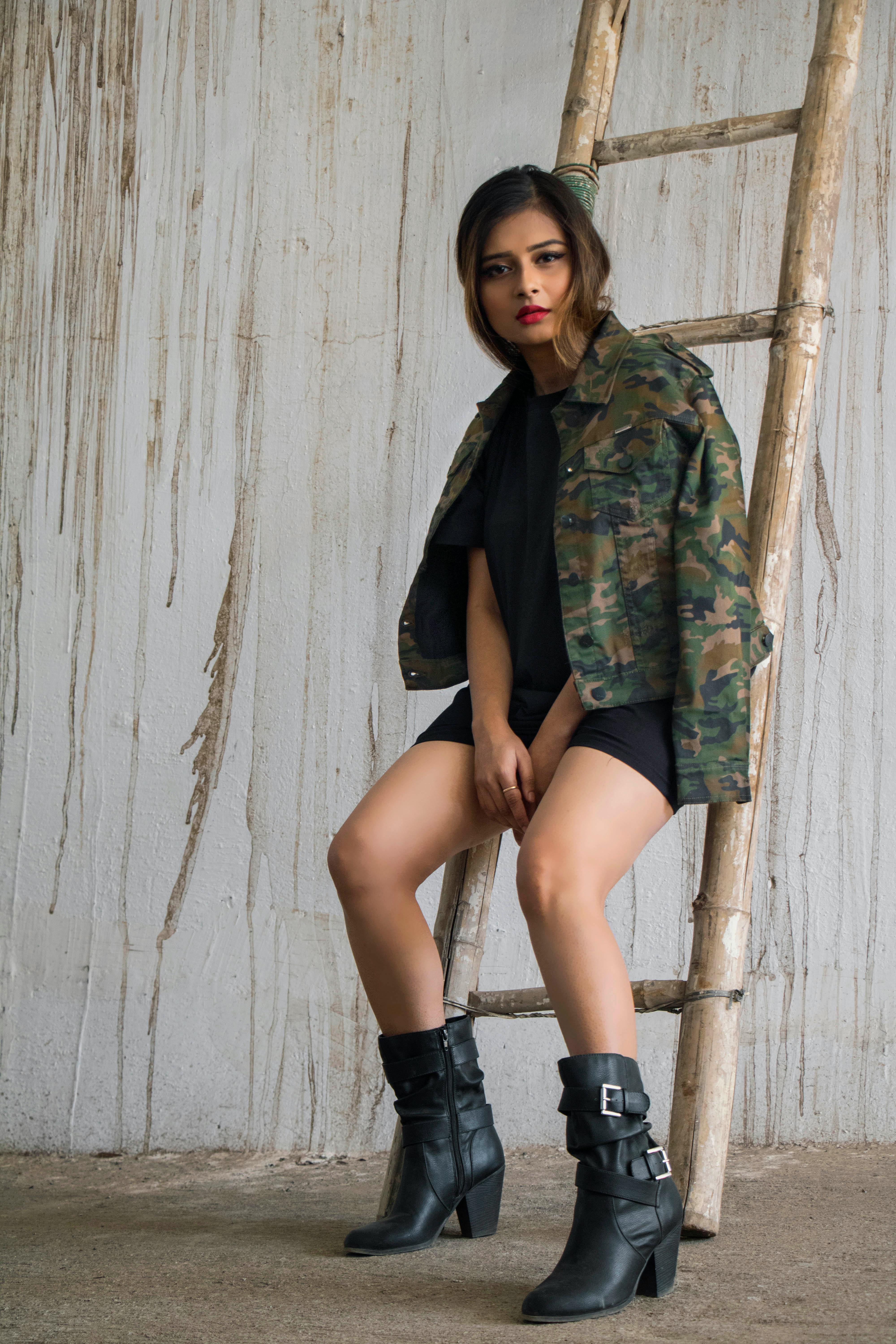 Woman Camouflage Jacket \u00b7 Free Stock Photo