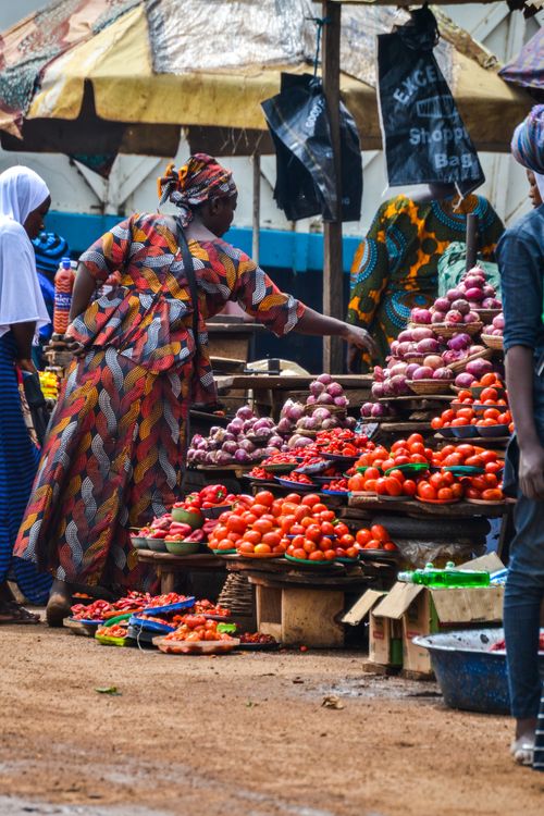 Free Colorful market scene in Ilorin, Nigeria with vibrant produce and local life. Stock Photo