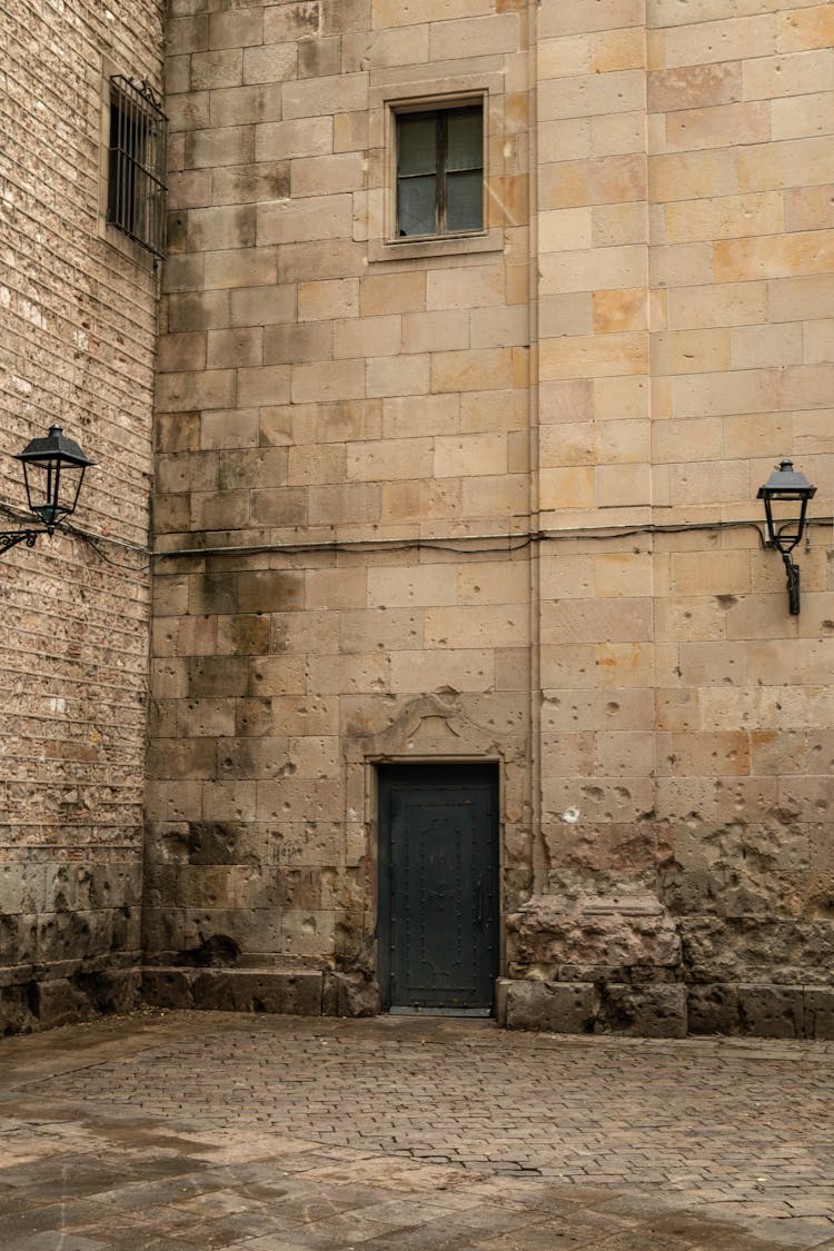 Photo Of A Building With A Black Door