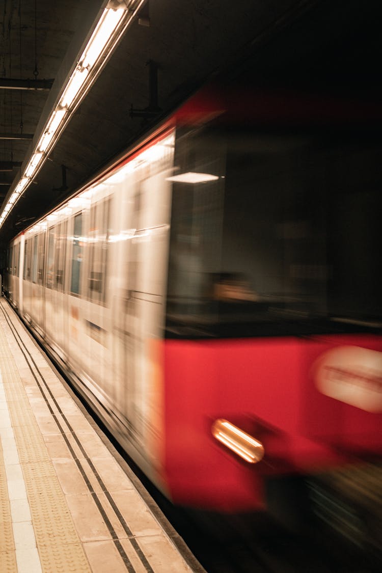 Metro Train On Station