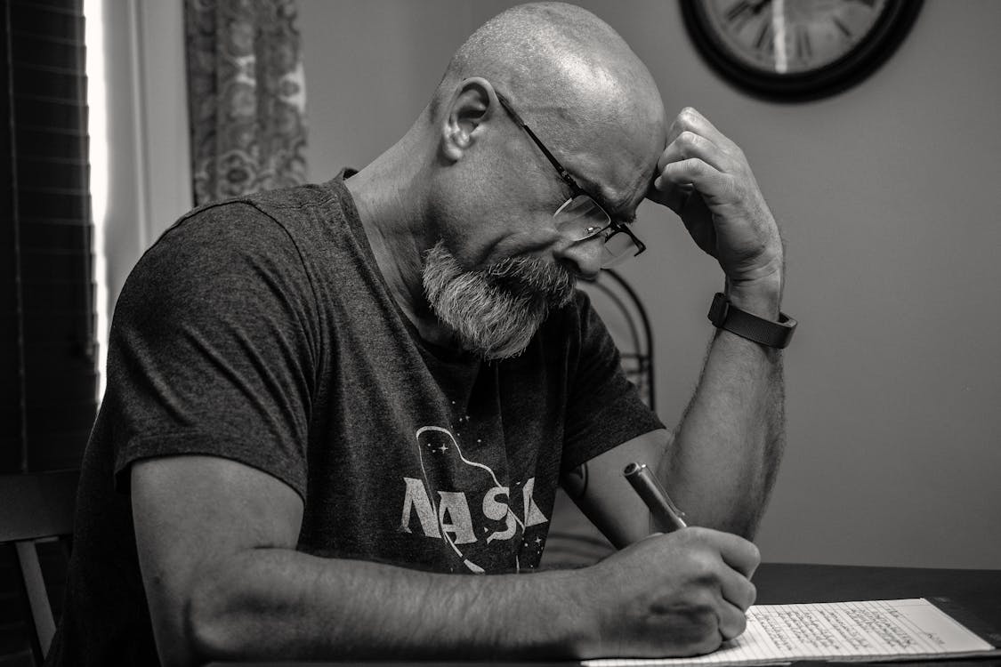 Free stock photo of man, writing
