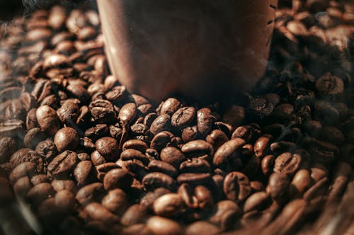 Roasted Coffee Beans in Close-Up Photography