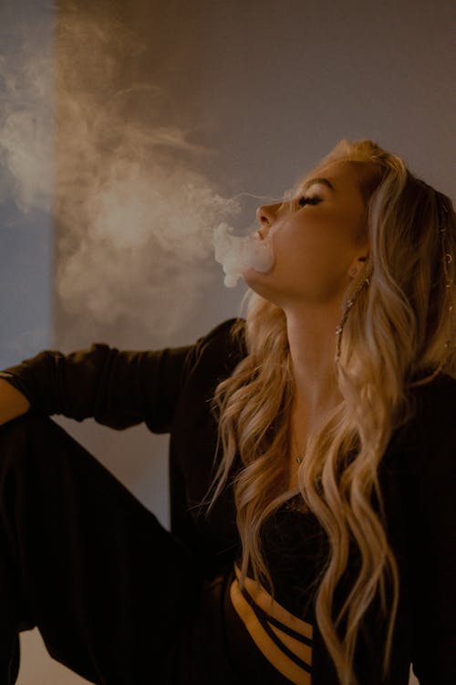 Foto d'estoc gratuïta de dona, fum, fumant