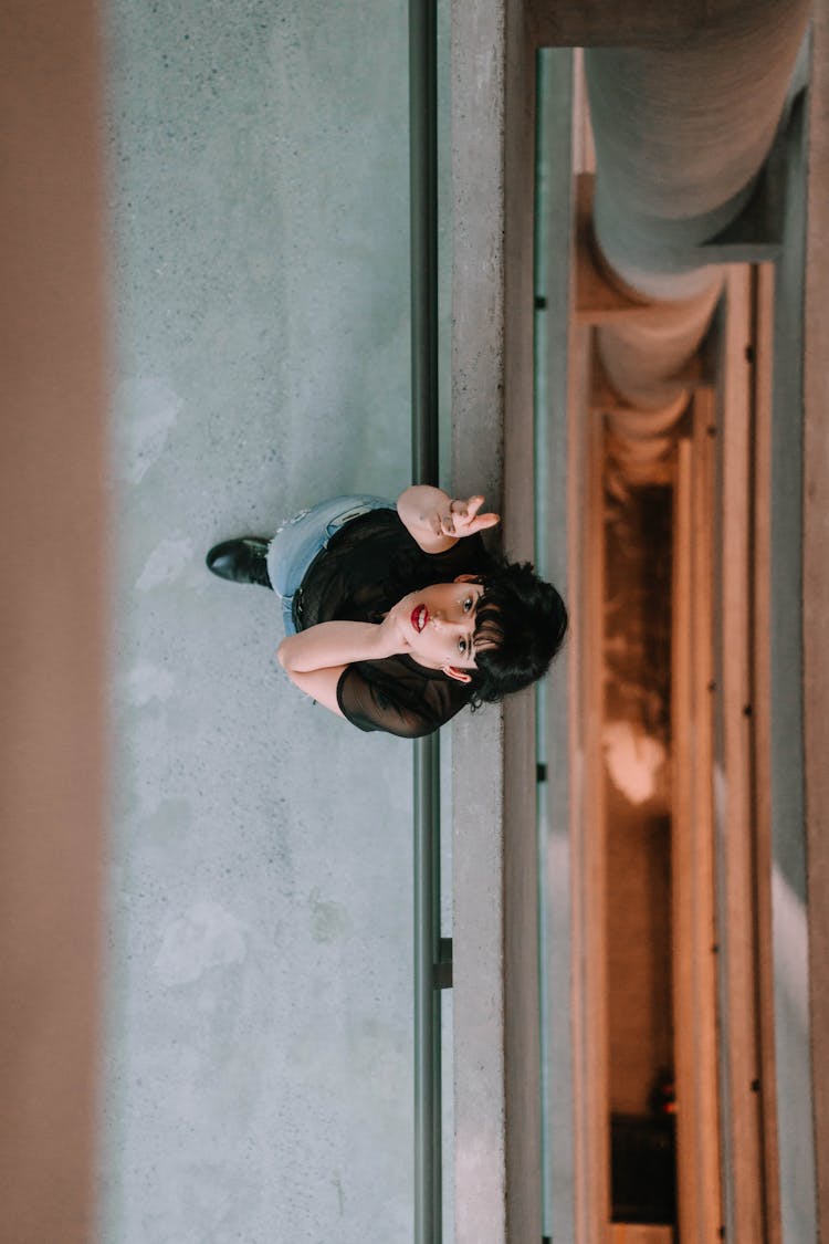 Overhead Shot Of A Woman Reaching