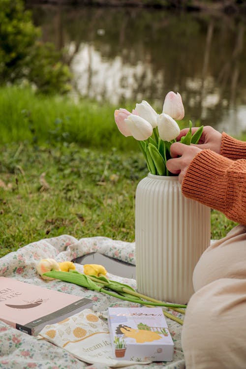 Imagine de stoc gratuită din apă, aranjament floral, carte