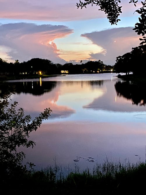 Free stock photo of lake, skyline, sunset