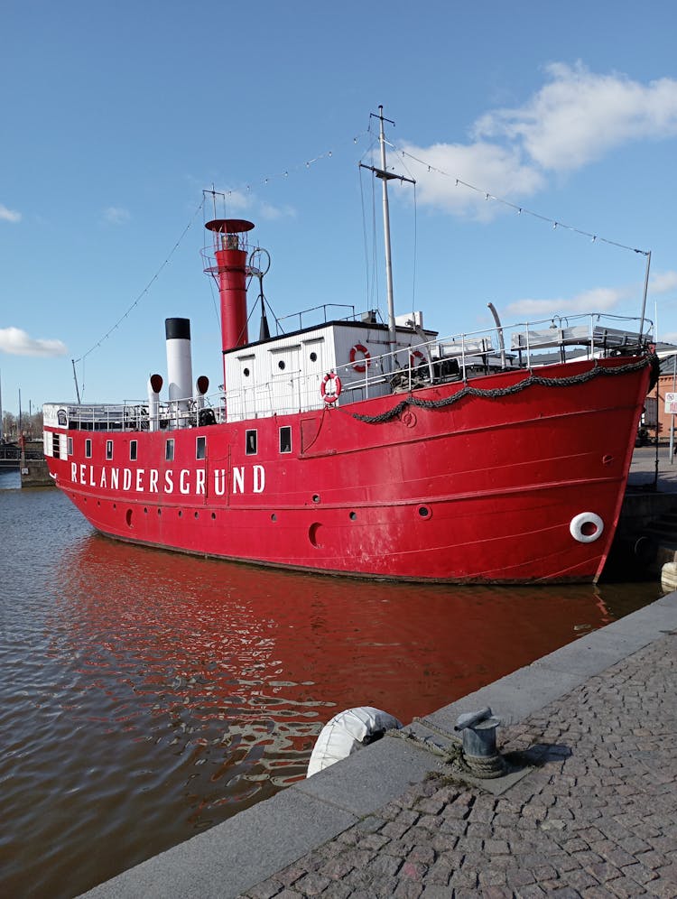 Red Ship On The Pier