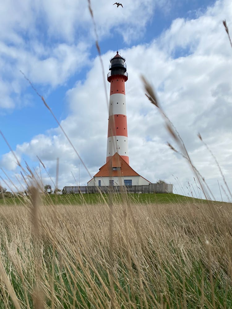 Low Angle Shot Of Westerheversand Lighthouse