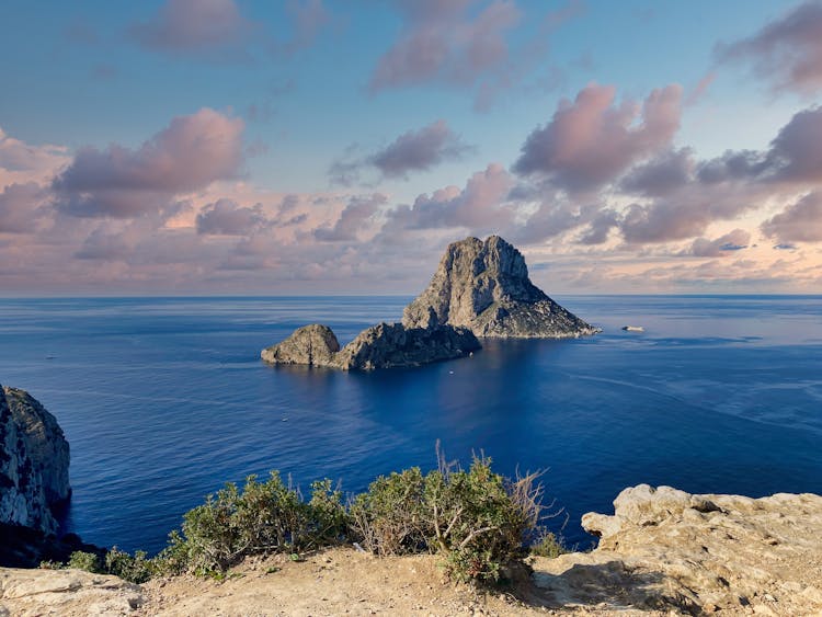 Es Vedrà Island In The MIddle Of The Sea