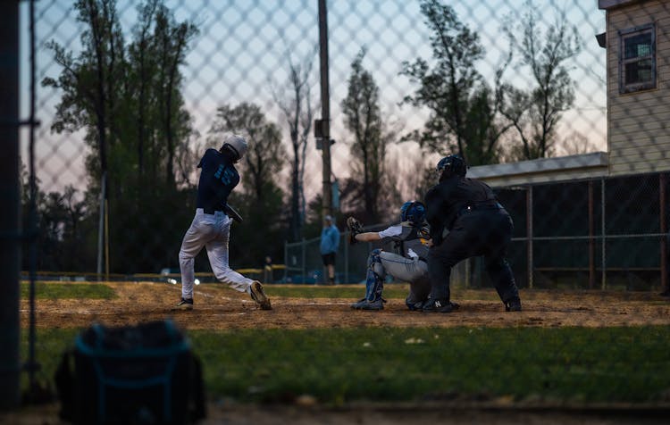 Baseball Player Swinging A Bat