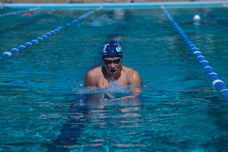 A Swimmer In An Olympic Swimming Pool