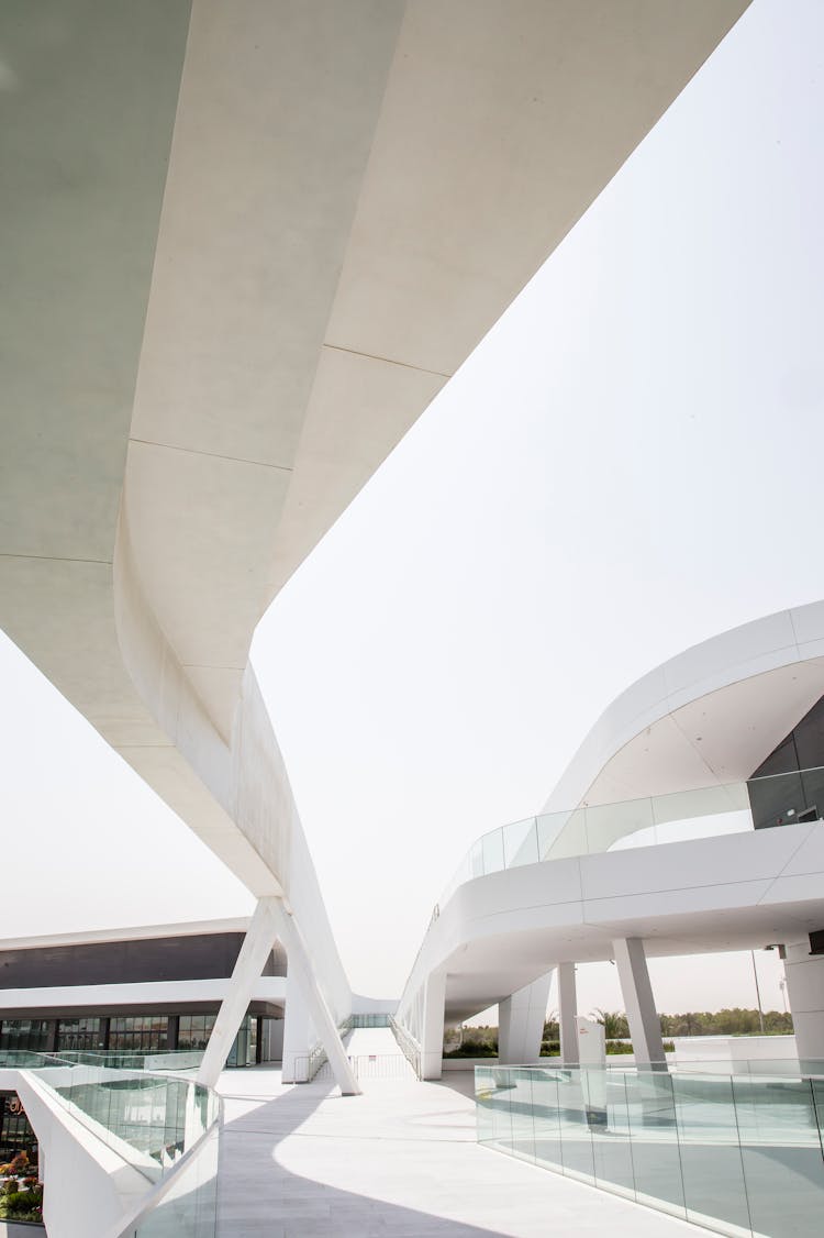 White Modern Building In Irregular Shapes