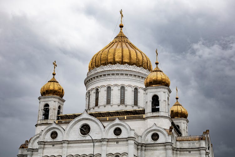 Cathedral Of Christ The Savior Under Gloomy Sky