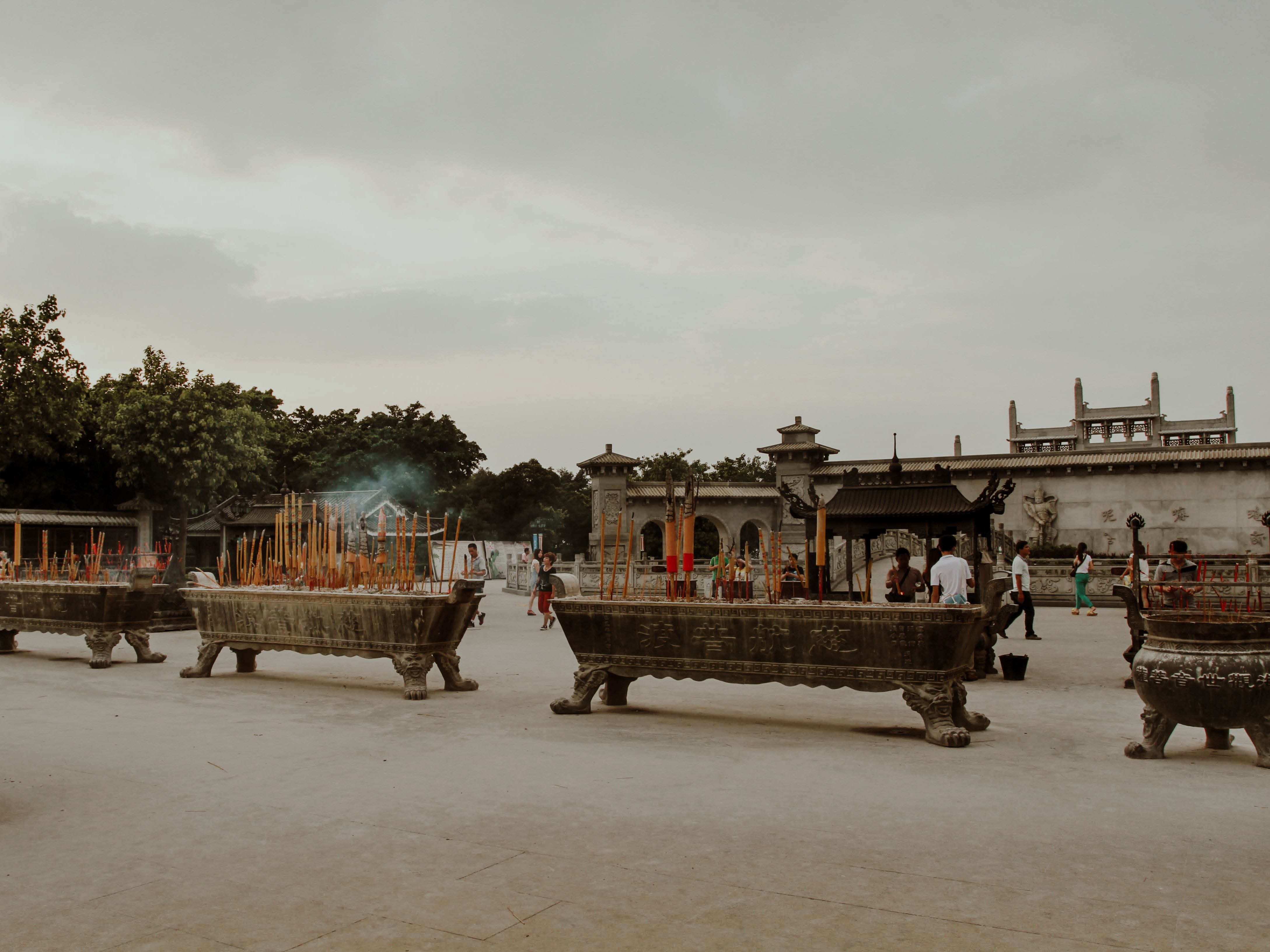Incense burning at a Buddhist temple in China — detail