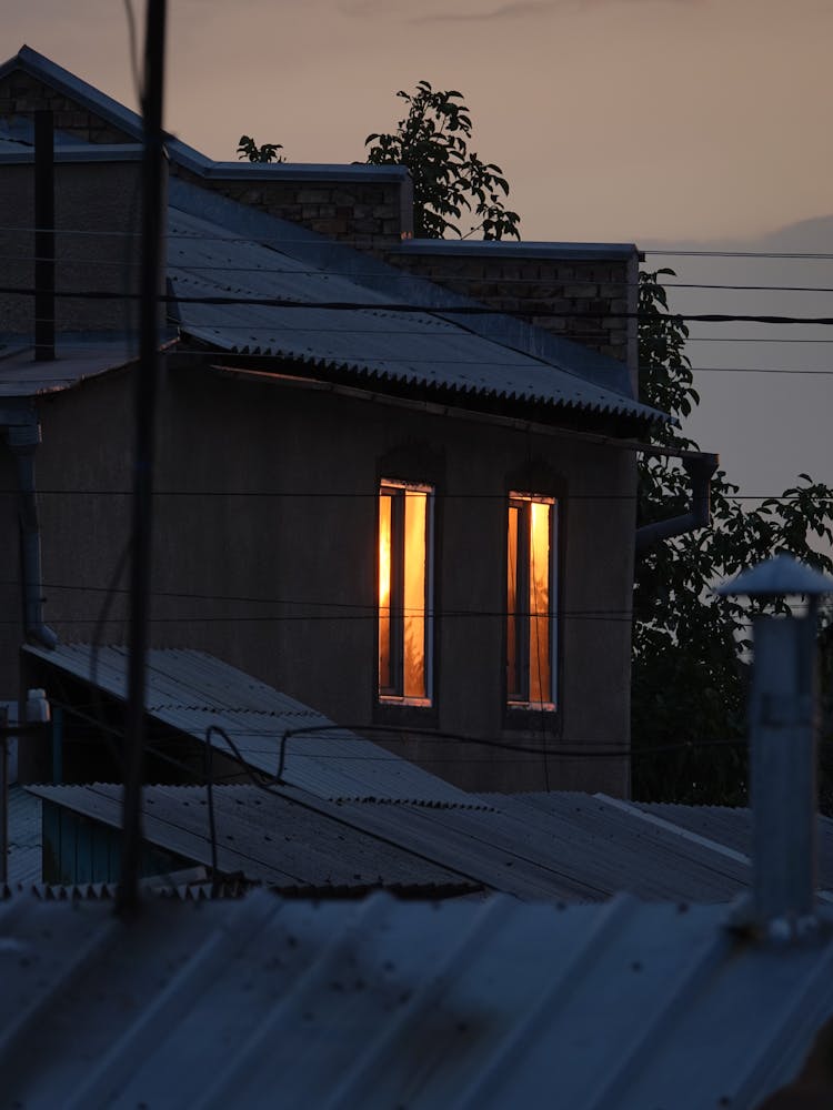 Lighted Room In A House 